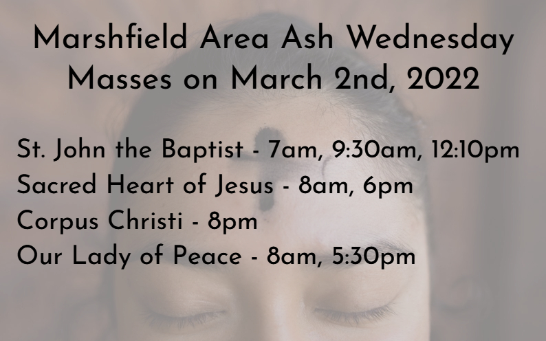 Marshfield Area Ash Wednesday Masses