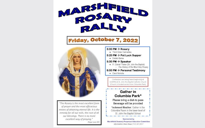 Rosary Rally October 7th, 2022 @5pm