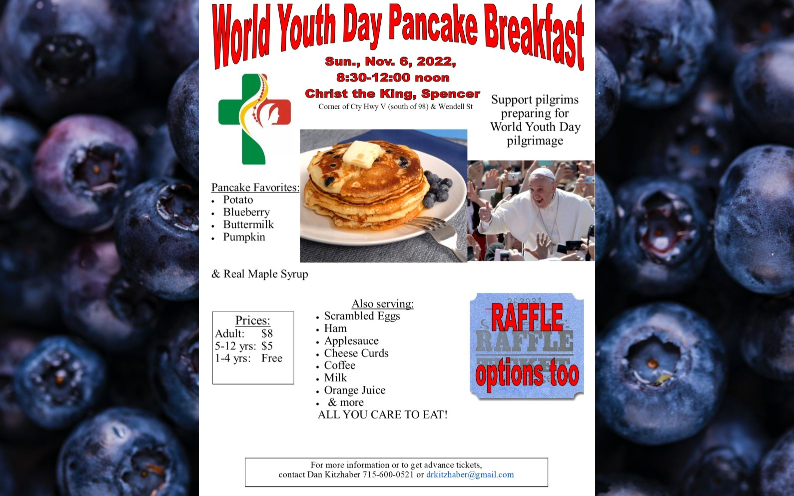 WYD Pancake Breakfast Sunday Nov. 6th