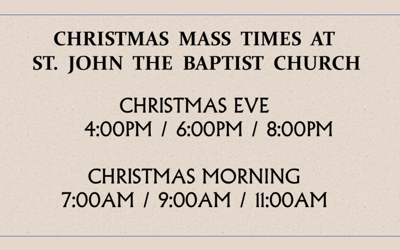 2022 Christmas Mass times