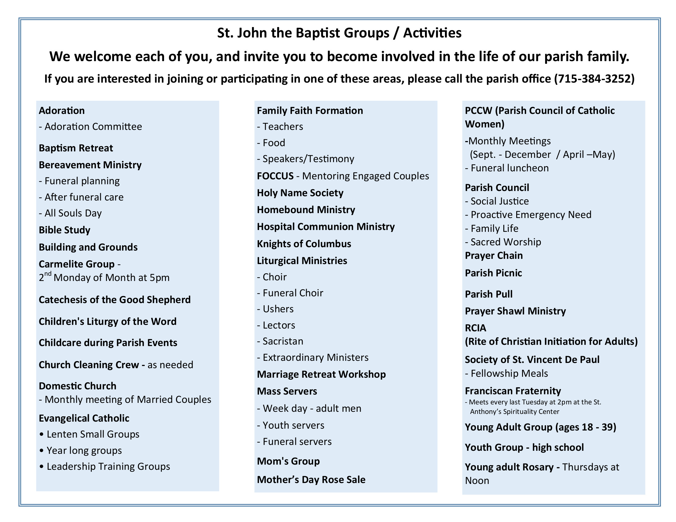 Image of St. Johns Groups and Activities