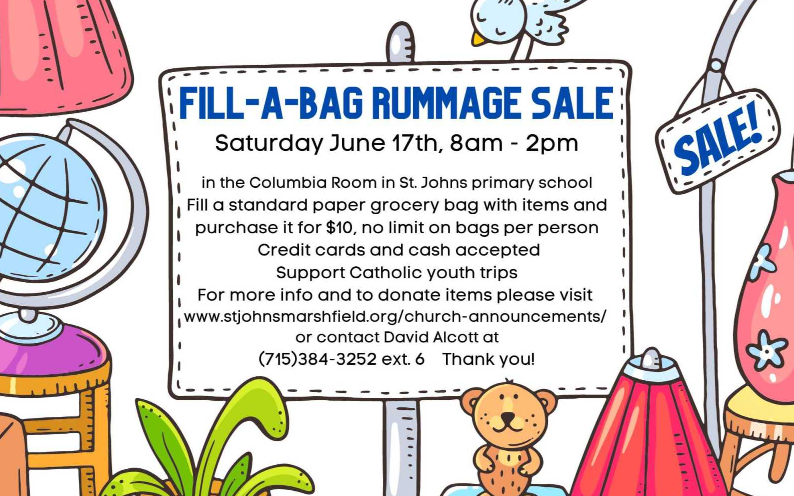 Fill-A-Bag Rummage Sale June 17th 8am-2pm