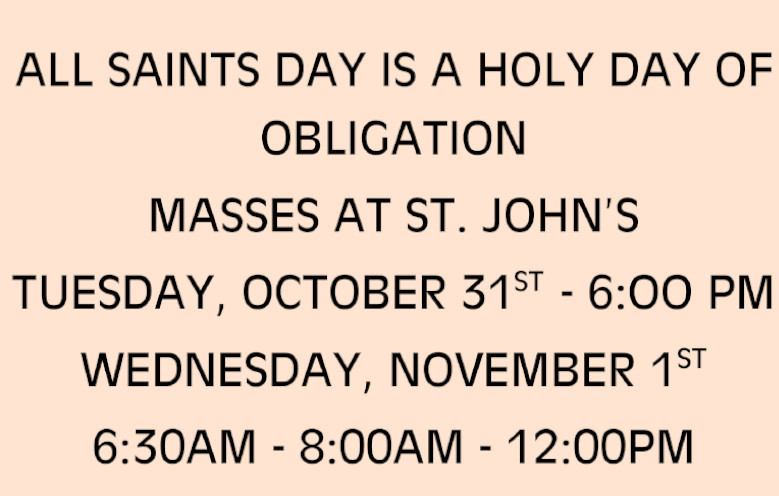 All Saints Day Mass Times 2023